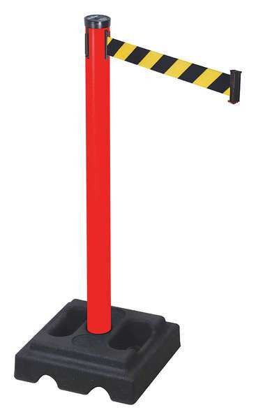 Belt Barrier, Black/Yellow, Square, PVC