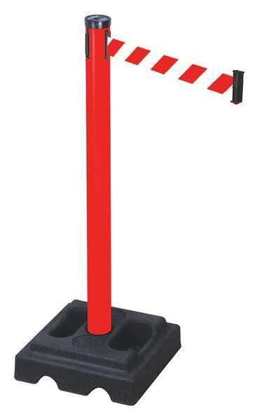 Belt Barrier, Recycled Rubber, PVC, 40in.