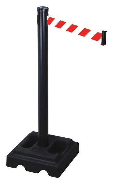 Belt Barrier, Red/White, Square, PVC