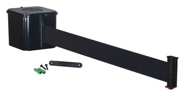 Retractable Belt Barrier, 30 ft., Black