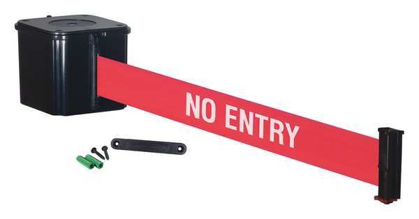 Retractable Belt Barrier, 30 ft., Red, 4inH
