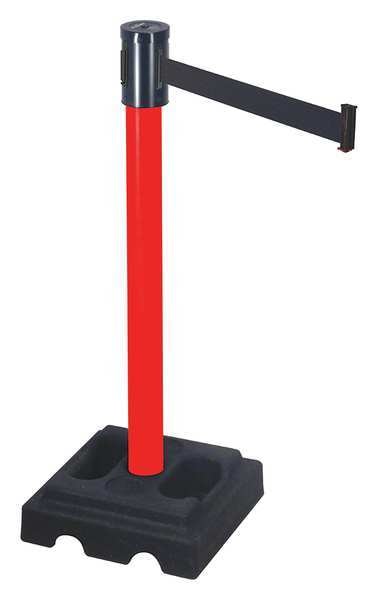 Belt Barrier, Square, Recycled Rubber, PVC