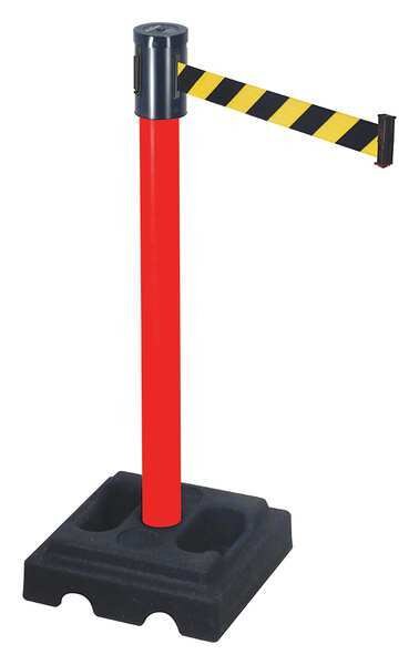 Belt Barrier, Black/Yellow, Black Rubber