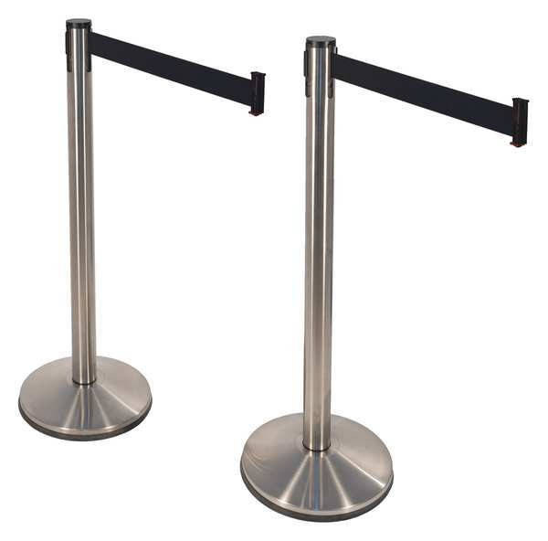 Belt Barrier, Steel and Concrete, 40in, PK2