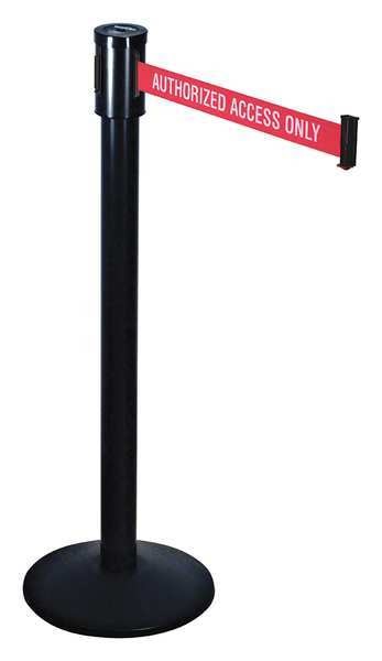 Belt Barrier, Aluminum, Black, 40in., Sloped
