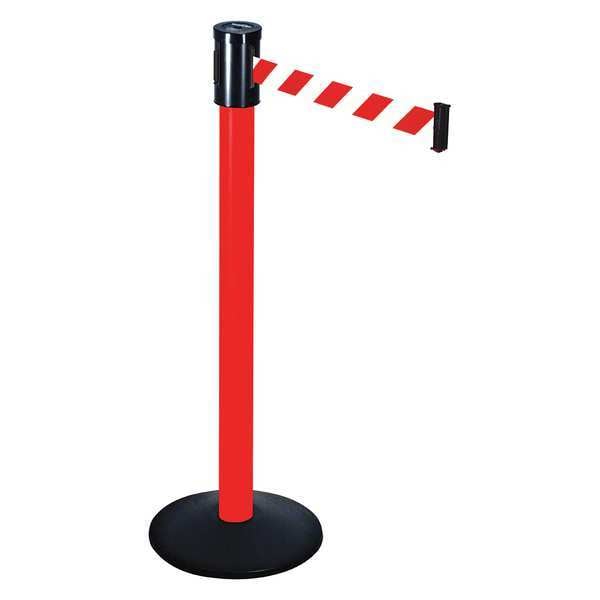 Belt Barrier, PVC, Red, 40in., Sloped