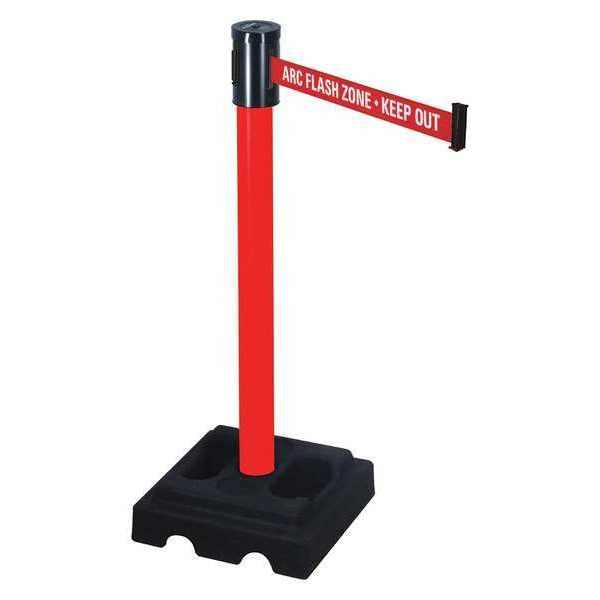 Belt Barrier, Square, Black Rubber, PVC