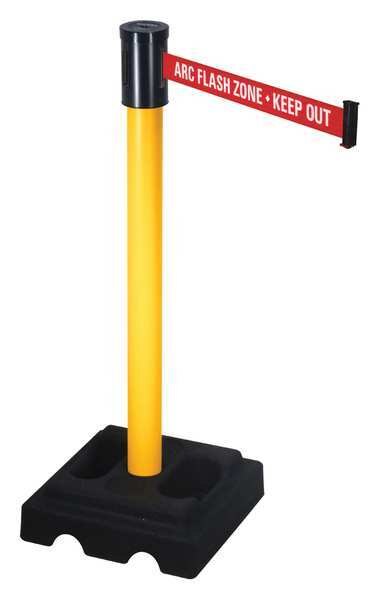 Belt Barrier, Recycled Rubber, Yellow