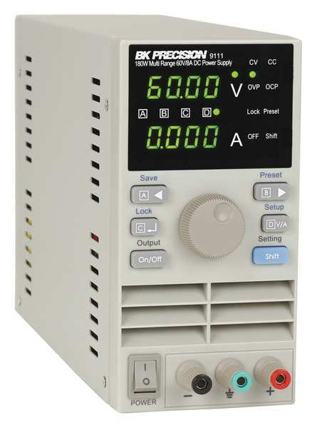 DC Power Supply, Digital, 60V, 8A, 7 in. H