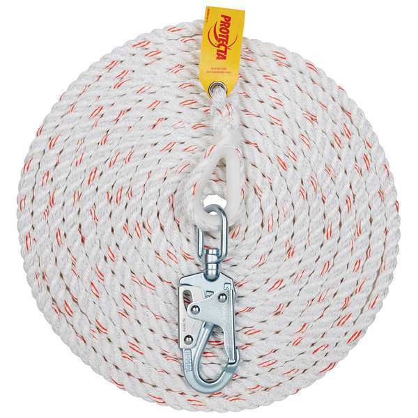 Vertical Lifeline, 25 ft., 310 lb. Weight Capacity, White