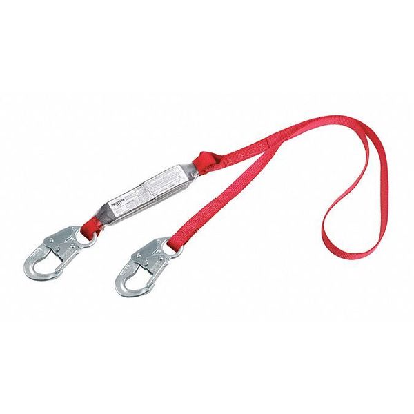 Shock Absorbing Lanyard, 4 ft., 310 lb. Weight Capacity, Red