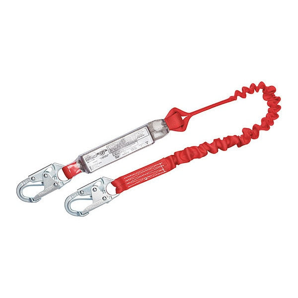 PRO Pack Pack Elastic Shock Absorbing Lanyard, Red, 4 ft. (1.2m)