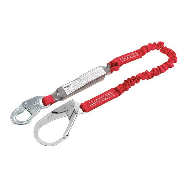 Shock Absorbing Lanyard, 6 ft., 310 lb. Weight Capacity, Red