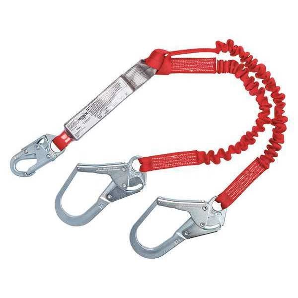 Shock Absorbing Lanyard, 6 ft., 310 lb. Weight Capacity, Red