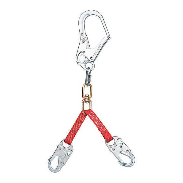 Positioning Lanyard, 2 ft., 310 lb. Weight Capacity, Red