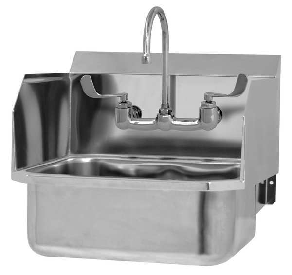 Hand Sink, With Faucet, 19 In. L, 18 In. W