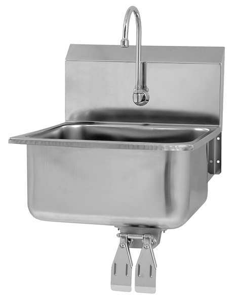 Hand Sink, With Faucet, 21 In. L, 20 In. W