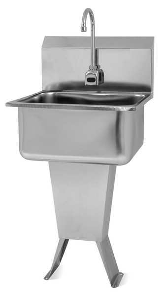 Hand Sink, With Faucet, 21 In. L, 20 In. W