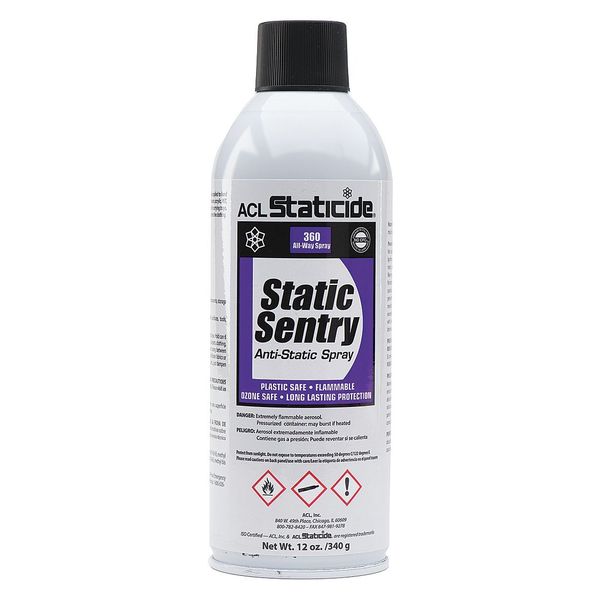 Anti-Static Control Spray, Alcohol, 12 oz.