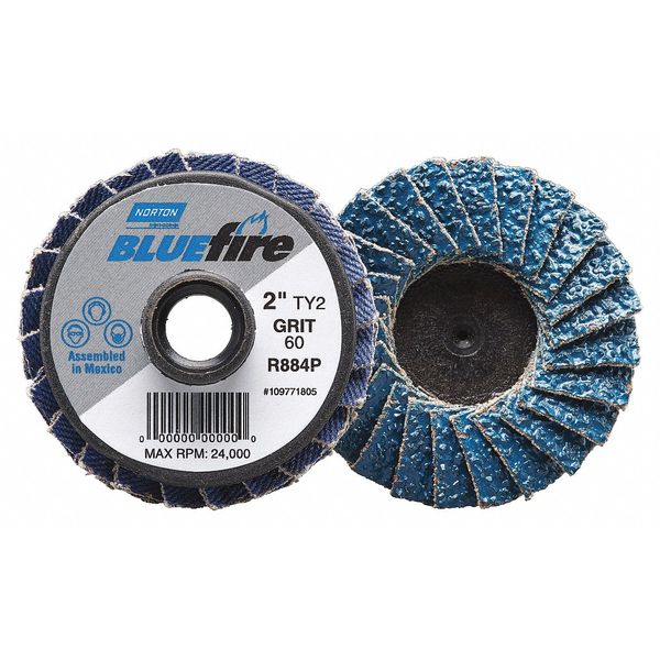 Flap Disc, MD, Grit 80, TY 2, 2in, Bluefire