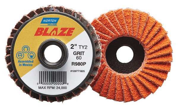 Flap Disc, Crs, Grit 40, TY 2, 3in, Blaze