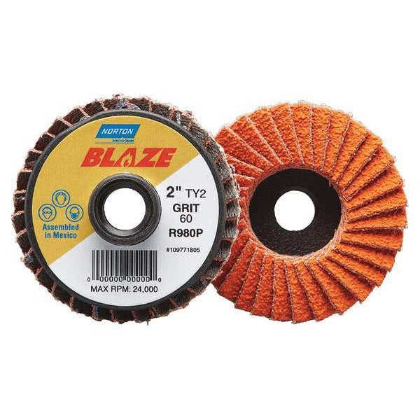 Flap Disc, Med, Grit 60, TY 2, 3in, Blaze