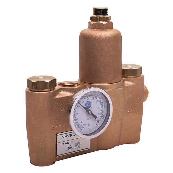 Thermostatic Mixing Valve, Brass, 125 psi