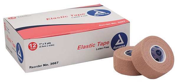 Adhesive Elastic Tape, Tan, 1 W, 5 L, PK12