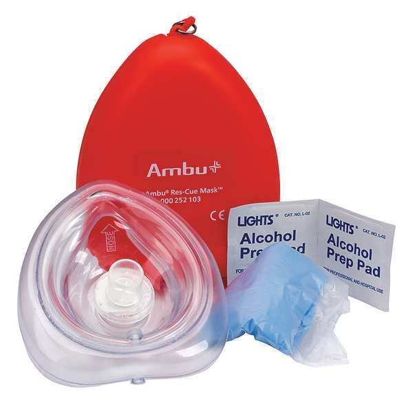 CPR Mask, 6 Components, 4-1/4 in. L