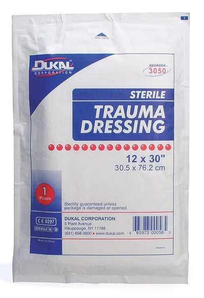 Multi-Trauma Dressing, White, 12in. W, PK50