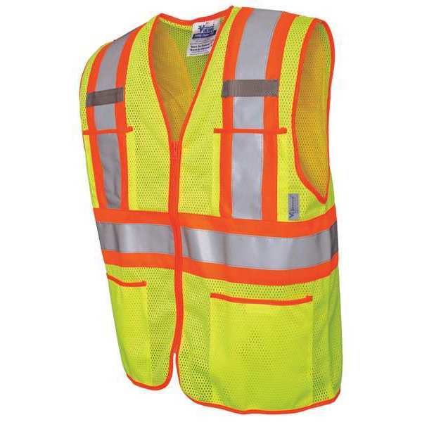 Hi-Vis Vest, Lime, Polyester Mesh, M
