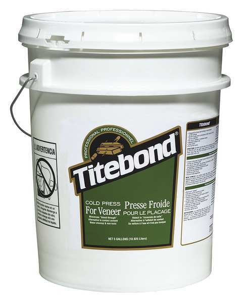 Wood Glue, Cold Press Veneer Series, Tan, 24 hr Full Cure, 5 gal, Pail