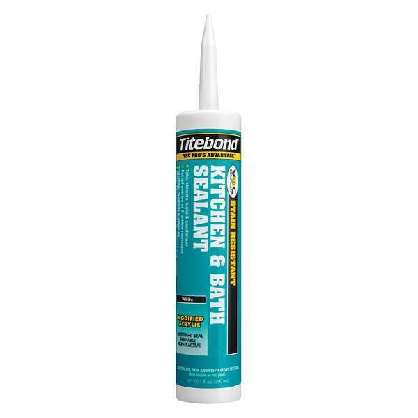 Kitchen & Bath Sealant, 10.1 oz, Cartridge, White, Modified Acrylic Base