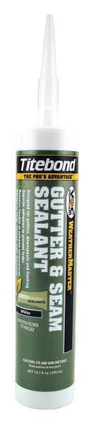 Gutter & Seam Sealant, 10.3 oz, Cartridge, White, Allyl Terminated Polyether Base