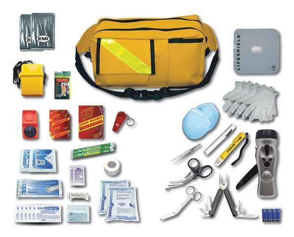 Disaster Response Kit, 58 Piece, Yellow