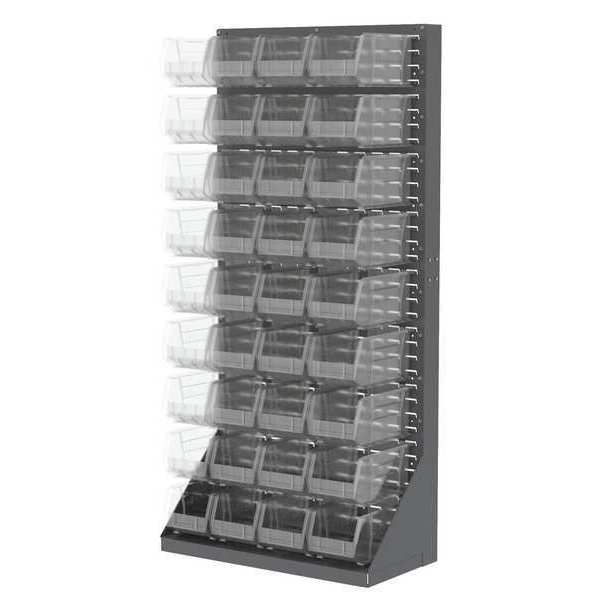 Steel Louvered Floor Rack, 36 in W x 17 in D x 75 in H, Gray
