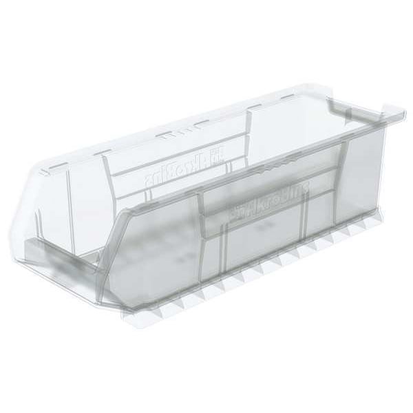 Super Size Bin, Clear, Plastic, 23 7/8 in L x 8 1/4 in W x 7 in H, 200 lb Load Capacity