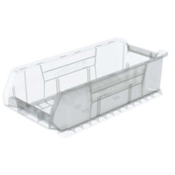 Super Size Bin, Clear, Plastic, 23 7/8 in L x 11 in W x 7 in H, 200 lb Load Capacity