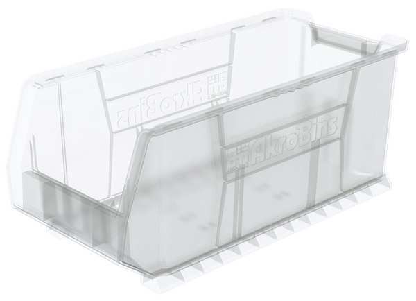 Super Size Bin, Clear, Plastic, 23 7/8 in L x 11 in W x 10 in H, 300 lb Load Capacity