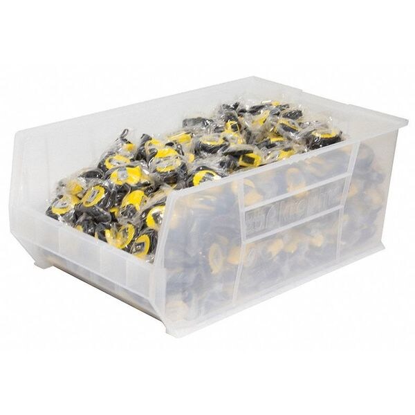 Super Size Bin, Clear, Plastic, 29 1/4 in L x 18 3/8 in W x 12 in H, 300 lb Load Capacity