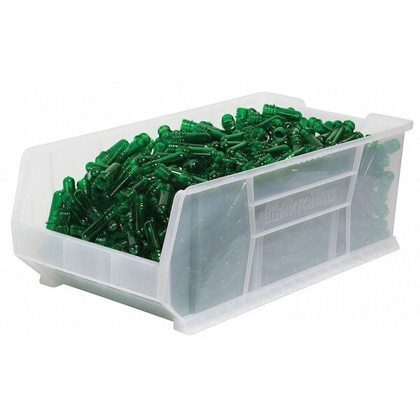 Super Size Bin, Clear, Plastic, 29 7/8 in L x 16 1/2 in W x 11 in H, 300 lb Load Capacity