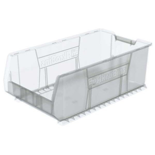 Super Size Bin, Clear, Plastic, 29 7/8 in L x 16 1/2 in W x 11 in H, 300 lb Load Capacity