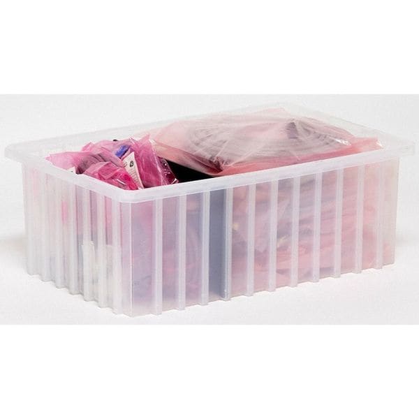 Divider Box, Clear, Industrial Grade Polymer, 16 1/2 in L, 10 7/8 in W, 6 in H