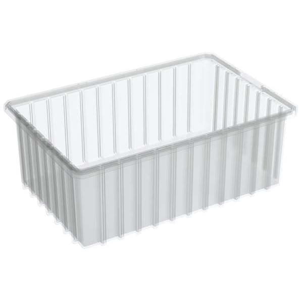 Divider Box, Clear, Industrial Grade Polymer, 16 1/2 in L, 10 7/8 in W, 6 in H