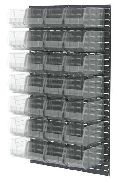 Steel Louvered Panel, 36 in W x 8 3/4 in D x 61 in H, Gray