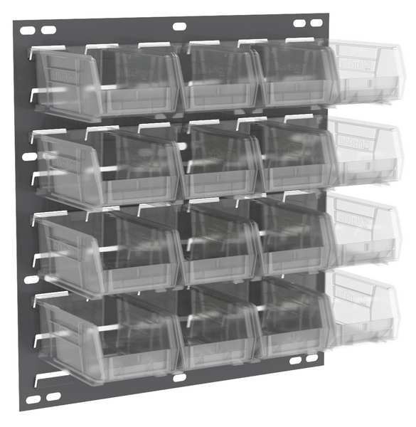 Steel Louvered Panel, 18 in W x 4 5/8 in D x 20 in H, Gray