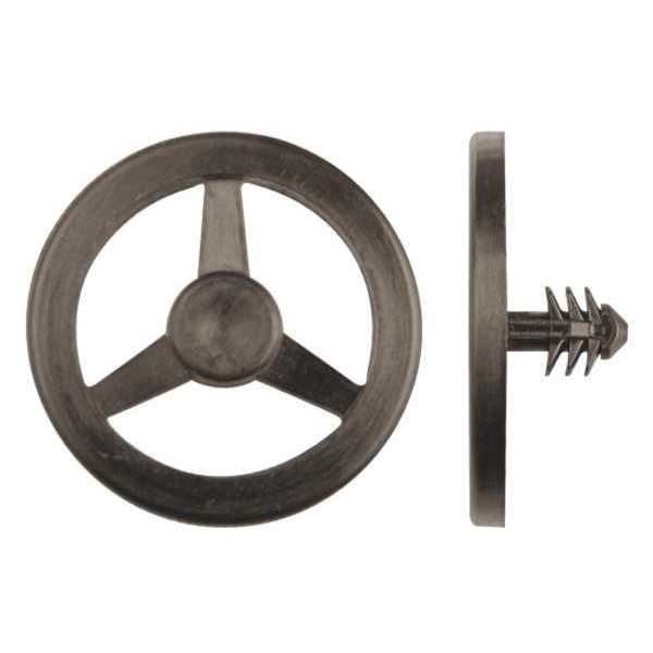 Push-In Rivet, Dome Head, 5 mm Dia., 9 mm L, Nylon Body, 15 PK
