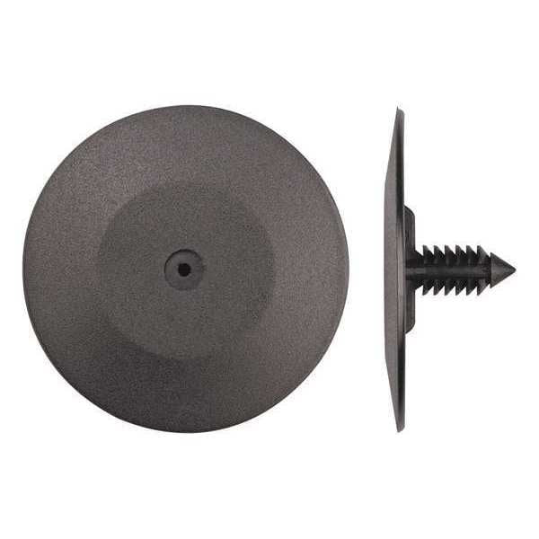 Push-In Rivet, Dome Head, 1/4 in Dia., 3/4 in L, Plastic Body, 25 PK