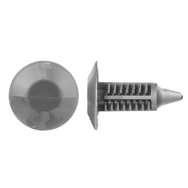 Push-In Rivet, Dome Head, 0.313 in Dia., 31/32 in L, Nylon Body, 25 PK
