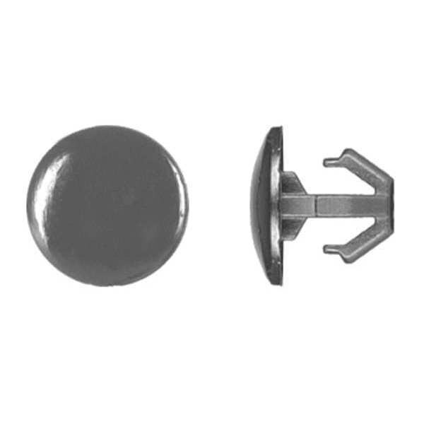 Push-In Rivet, Dome Head, 6 mm Dia., 9 mm L, Nylon Body, 10 PK